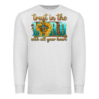 Oatmeal Heather trust in the lord with all your heart Premium Sweatshirt - texasbilliewilder