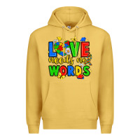 Antique Gold love needs no words Premium Hoodie - JahusDesignShop