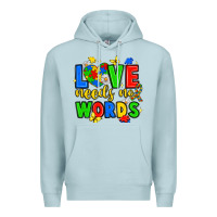 Blue Mist love needs no words Premium Hoodie - JahusDesignShop