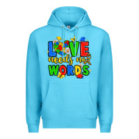 Ocean Blue love needs no words Premium Hoodie - JahusDesignShop