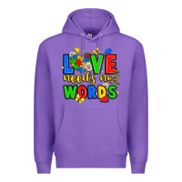 Purple love needs no words Premium Hoodie - JahusDesignShop