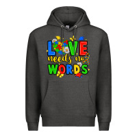 Charcoal Heather love needs no words Premium Hoodie - JahusDesignShop
