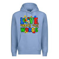 Colony Blue love needs no words Premium Hoodie - JahusDesignShop