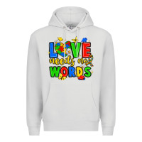 Dove Grey love needs no words Premium Hoodie - JahusDesignShop
