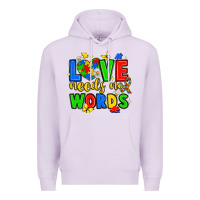 Lilac love needs no words Premium Hoodie - JahusDesignShop