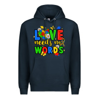 Navy love needs no words Premium Hoodie - JahusDesignShop