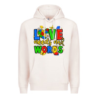 Pale Pink love needs no words Premium Hoodie - JahusDesignShop