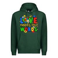 Sports Green love needs no words Premium Hoodie - JahusDesignShop