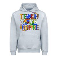 Heather Grey teach love inspire Urban Hoodie - AdoDesignShop