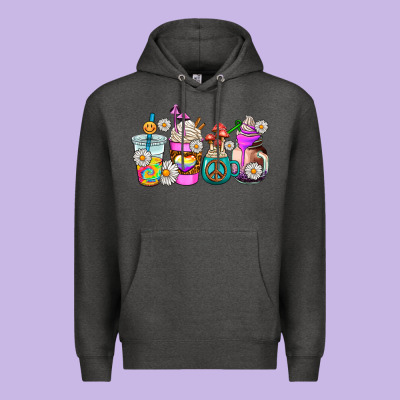 Hippie Coffee Cups Premium Hoodie Designed By Adodesignshop