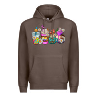 Coffee hippie coffee cups Premium Hoodie - AdoDesignShop