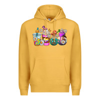 Mustard hippie coffee cups Premium Hoodie - AdoDesignShop