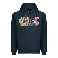 Navy hippie coffee cups Premium Hoodie - AdoDesignShop