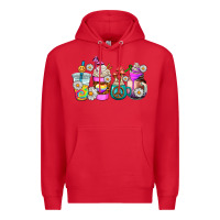 Red hippie coffee cups Premium Hoodie - AdoDesignShop