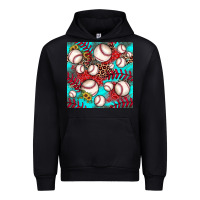 Black baseball leopard turquoise sunflower seamless pattern Urban Hoodie - JahusDesignShop