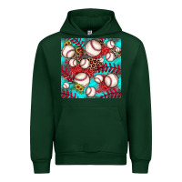 Foreset Green baseball leopard turquoise sunflower seamless pattern Urban Hoodie - JahusDesignShop