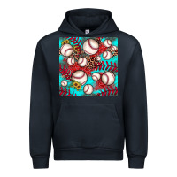 Navy baseball leopard turquoise sunflower seamless pattern Urban Hoodie - JahusDesignShop