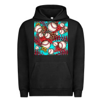 Pigment Black baseball leopard turquoise sunflower seamless pattern Urban Hoodie - JahusDesignShop