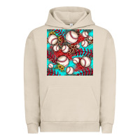 Pigment French Oak baseball leopard turquoise sunflower seamless pattern Urban Hoodie - JahusDesignShop