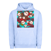Pigment Grape Ice baseball leopard turquoise sunflower seamless pattern Urban Hoodie - JahusDesignShop