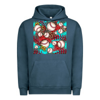 Pigment Midnight Navy baseball leopard turquoise sunflower seamless pattern Urban Hoodie - JahusDesignShop