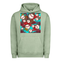 Pigment Oil Green baseball leopard turquoise sunflower seamless pattern Urban Hoodie - JahusDesignShop