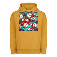 Pigment Peanut Butter baseball leopard turquoise sunflower seamless pattern Urban Hoodie - JahusDesignShop