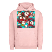 Pigment Salmon baseball leopard turquoise sunflower seamless pattern Urban Hoodie - JahusDesignShop