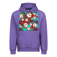 Tulip baseball leopard turquoise sunflower seamless pattern Urban Hoodie - JahusDesignShop