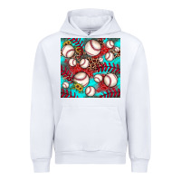 White baseball leopard turquoise sunflower seamless pattern Urban Hoodie - JahusDesignShop
