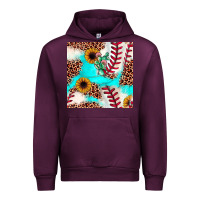 Mauve Wine baseball leopard turquoise cactus sunflower seamless pattern Urban Hoodie - JahusDesignShop