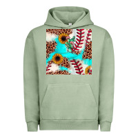 Pigment Oil Green baseball leopard turquoise cactus sunflower seamless pattern Urban Hoodie - JahusDesignShop
