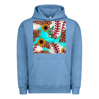 Pigment Pebble Blue baseball leopard turquoise cactus sunflower seamless pattern Urban Hoodie - JahusDesignShop