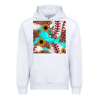 White baseball leopard turquoise cactus sunflower seamless pattern Urban Hoodie - JahusDesignShop