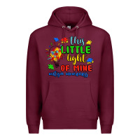Burgundy this little light of mine autism awareness Premium Hoodie - JahusDesignShop