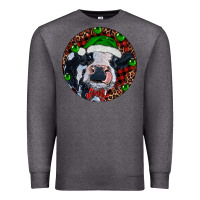 Charcoal Heather Baby Cow Christmas Premium Sweatshirt - RanaPortraitStore
