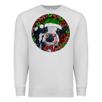 Dove Grey Baby Cow Christmas Premium Sweatshirt - RanaPortraitStore