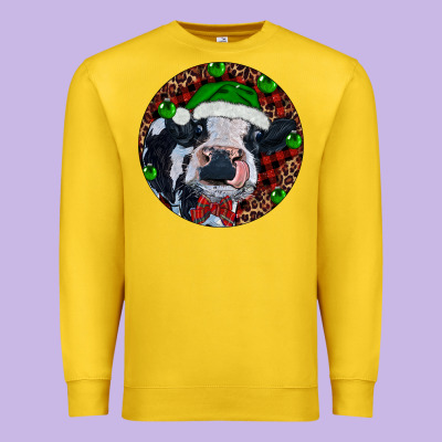 Premium Sweatshirt Baby Cow Christmas