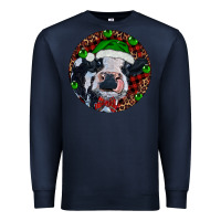 Navy Baby Cow Christmas Premium Sweatshirt - RanaPortraitStore