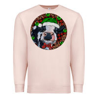 Pale Pink Baby Cow Christmas Premium Sweatshirt - RanaPortraitStore