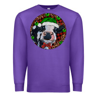 Purple Baby Cow Christmas Premium Sweatshirt - RanaPortraitStore