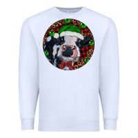 White Baby Cow Christmas Premium Sweatshirt - RanaPortraitStore