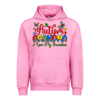 Fuchsia Pink autism grandma i love my grandson Urban Hoodie - Artiststas