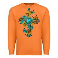 Carrot western cross with gemstone and sunflowers Premium Sweatshirt - texasbilliewilder