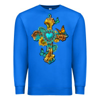 True Royal western cross with gemstone and sunflowers Premium Sweatshirt - texasbilliewilder