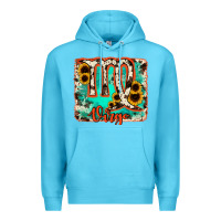 Ocean Blue virgo turquoise cowhide Premium Hoodie - RanaPortraitStore