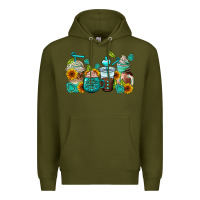 Army Green gemstone coffee cups Premium Hoodie - AdoDesignShop