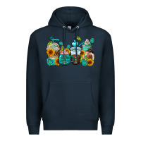 Navy gemstone coffee cups Premium Hoodie - AdoDesignShop