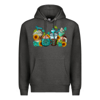 Charcoal Heather gemstone coffee cups Premium Hoodie - AdoDesignShop