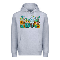 Heather Grey gemstone coffee cups Premium Hoodie - AdoDesignShop
